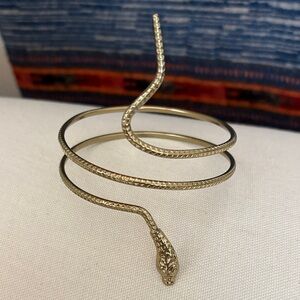 Gold Snake Coil Reptile bracelet or arm band